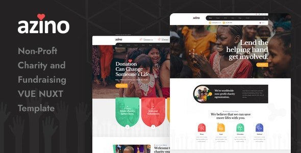 ThemeForest - Azino v1.0 - Nonprofit Charity Vue Nuxt Template - 31450059