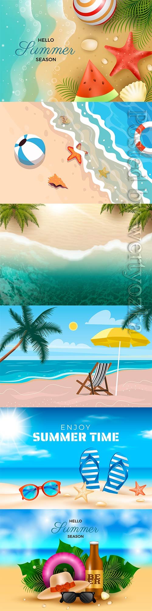 Realistic summer vector background