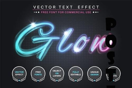 Glow stroke - editable text effect - 6204782