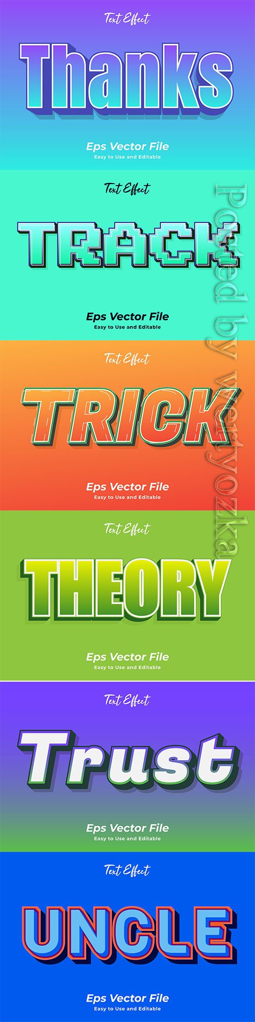 3d editable text style effect vector vol 500