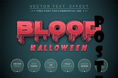 Blood Halloween editable text effect - 6220490