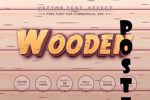 Wood craftsmans editable text effect - 6221388