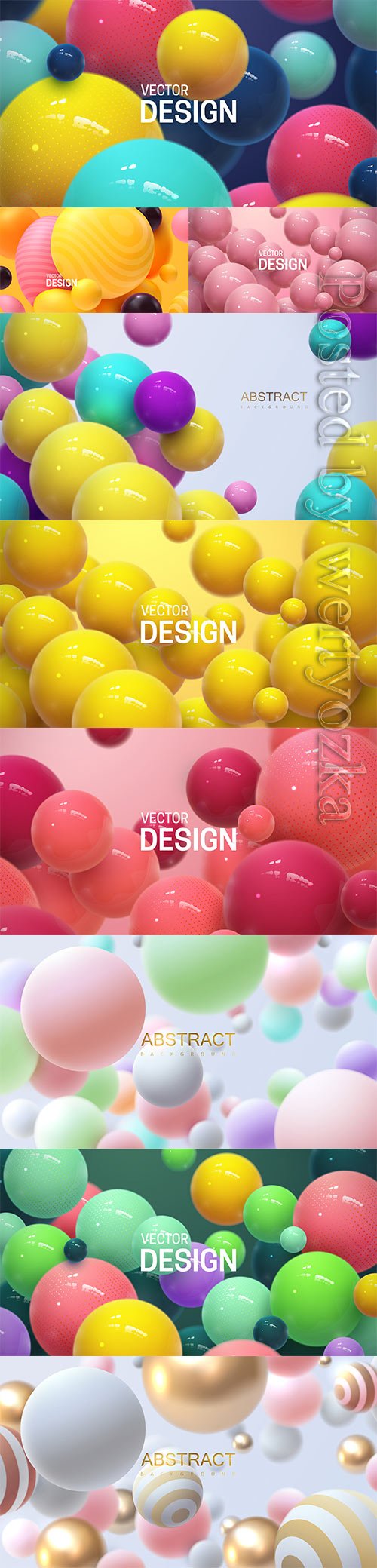 Abstract vector background with 3d spheres