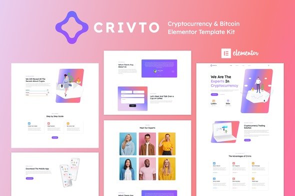 ThemeForest - Crivto v1.0.0 - Cryptocurrency Bitcoin Elementor Template Kit - 32229625