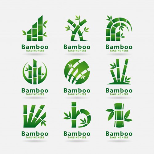 Collection of bamboo logo vector design