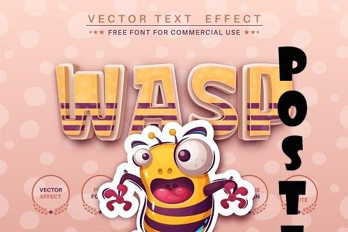 Crazy wasp - editable text effect - 6233811