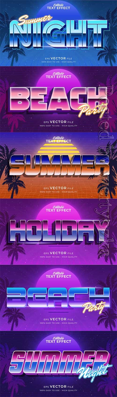 Retro summer holiday text in grunge style theme in vector vol 15