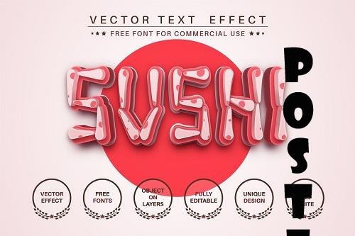 Sushi - editable text effect - 6241799