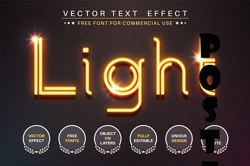 Glowing wire - editable text effect - 6241981