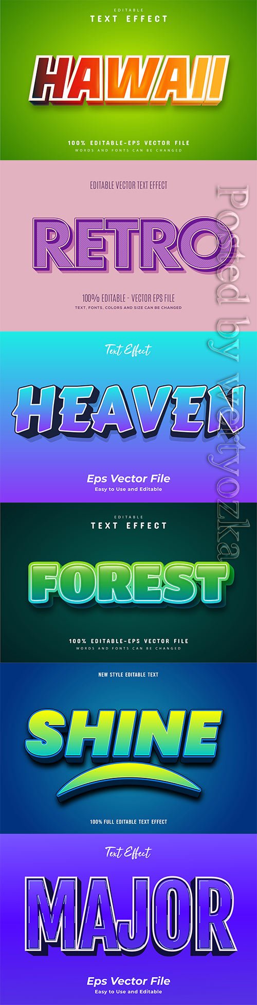 3d editable text style effect vector vol 536