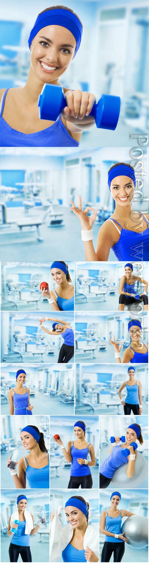 Young girl in gym stock photo