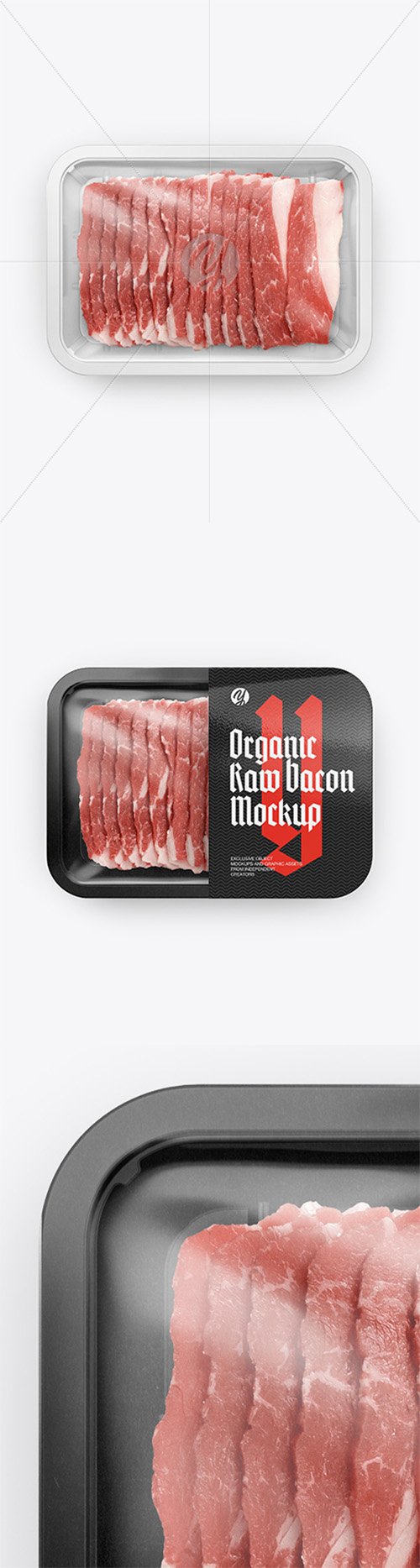 Plastic Tray With Raw Bacon Mockup 34242 TIF