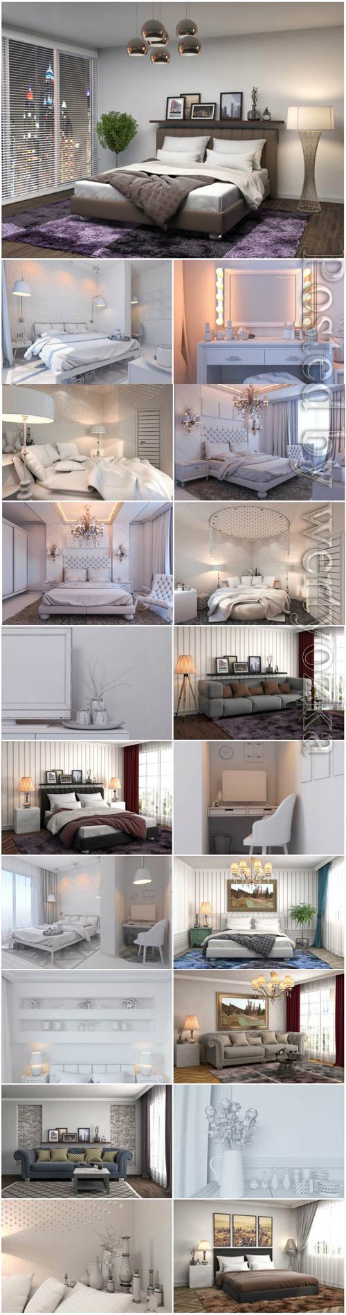 Beautiful bedroom interior stock photo