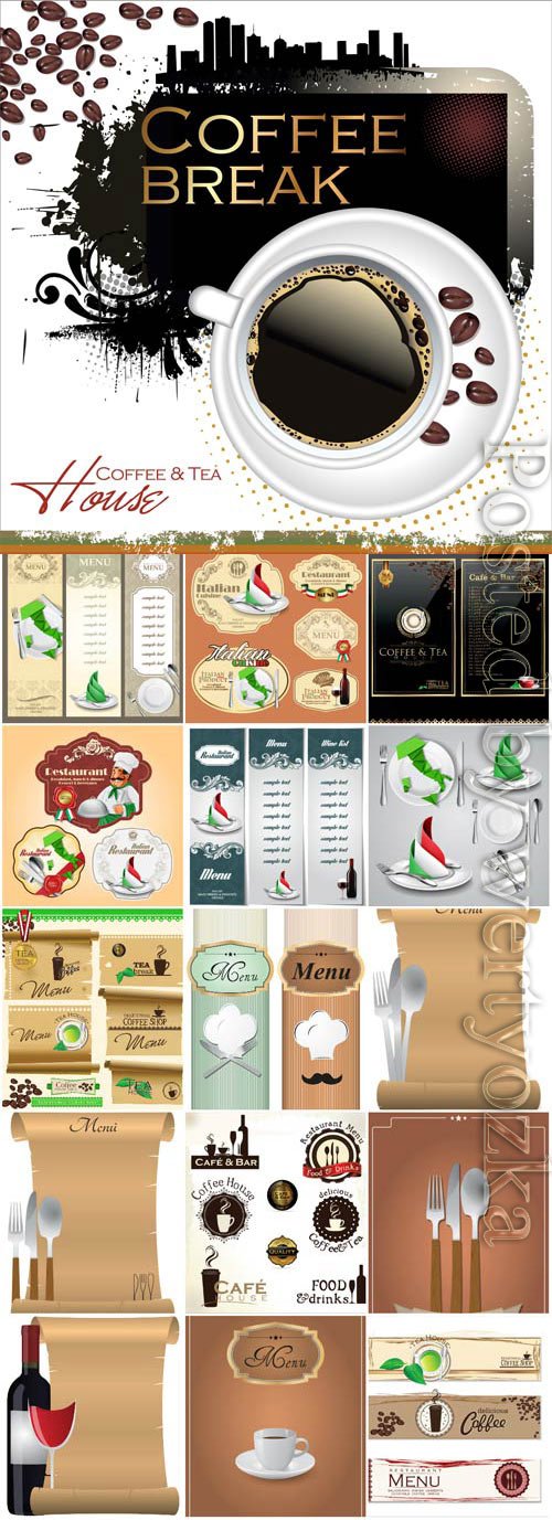 Menu for cafe and restaurant in vector