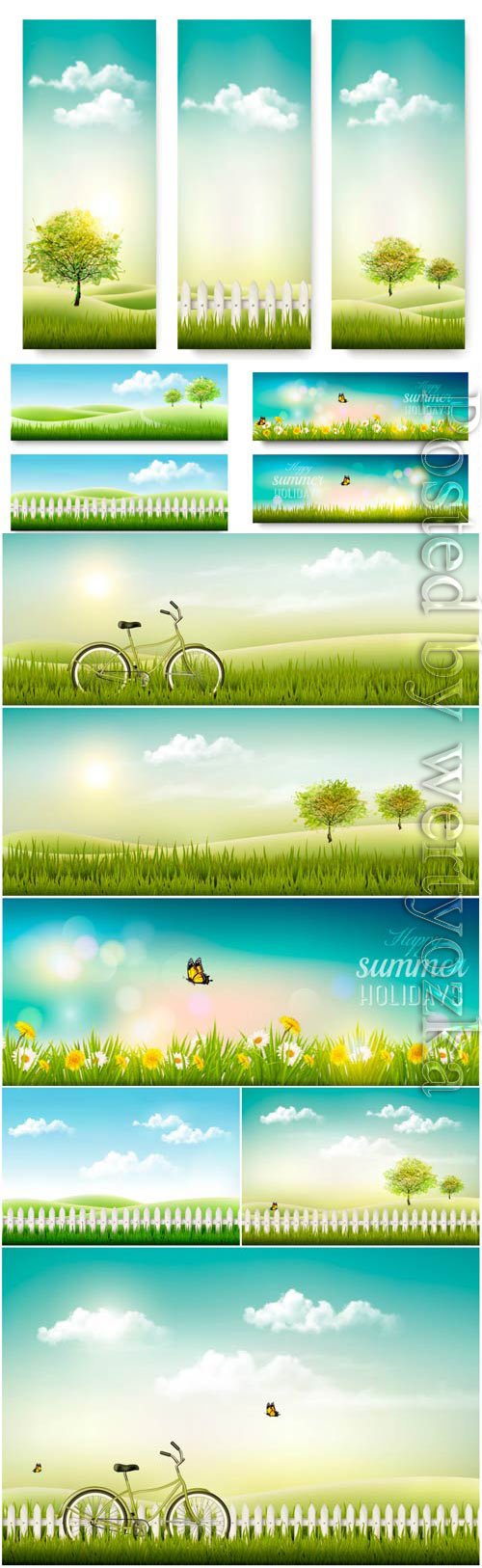 Summer banners and backgrounds in vector