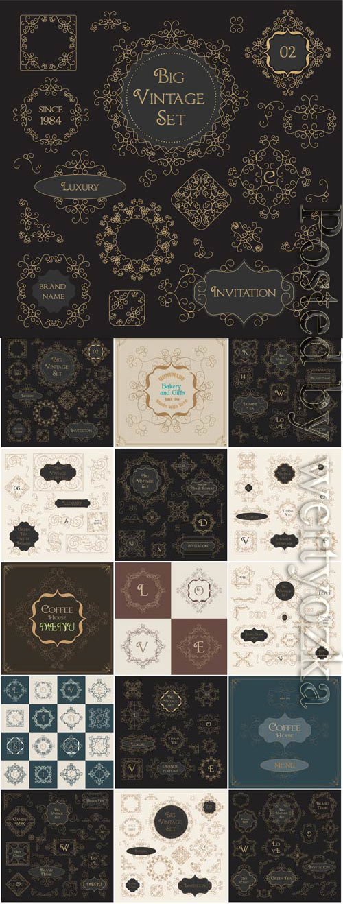 Decorative elements for design in vector