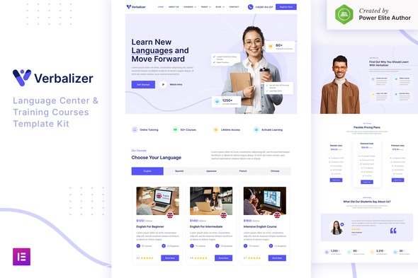 ThemeForest - Verbalizer v1.0.1 - Language Courses & Learning Center Elementor Template Kit - 33012087