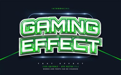 Gaming effect editable text style effect