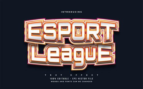 Esport league editable text style effect