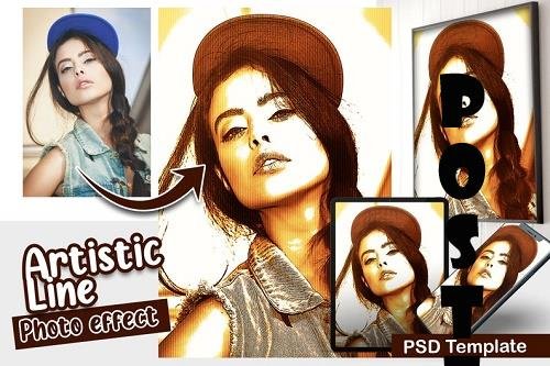 Artistic Line Photo effect template