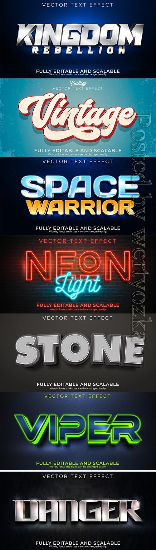 3d editable text style effect vector vol 669