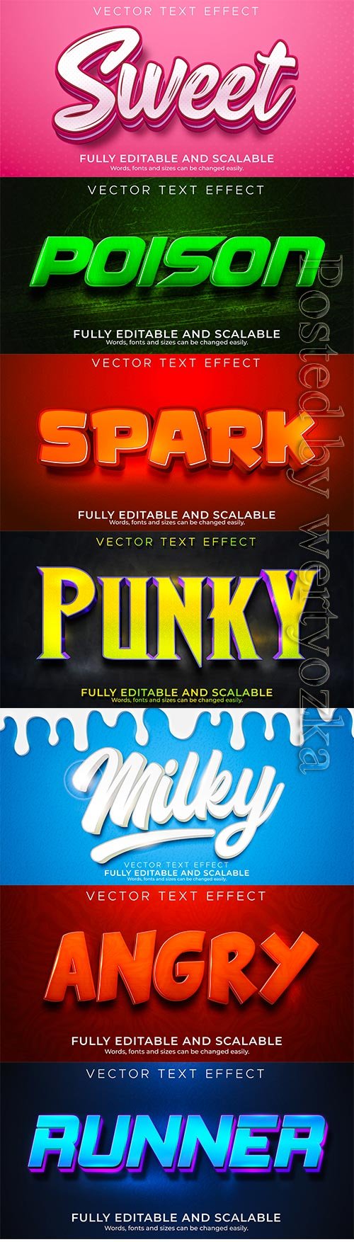 3d editable text style effect vector vol 670