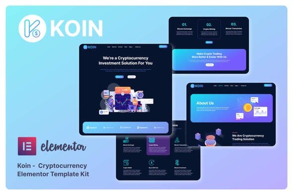 ThemeForest - Koin v1.0.0 - Cryptocurrency Elementor Template Kit - 33140824