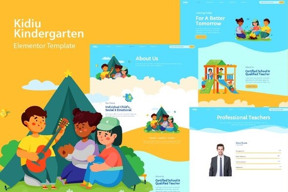 ThemeForest - Kidiu Kindergarten v1.0.0 - Child Care Elementor Template Kit - 33110492