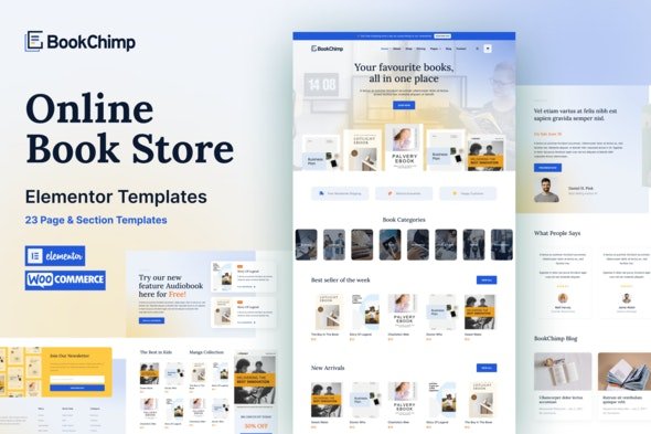 ThemeForest - BookChimp v1.0.0 - Online Book Store Website Elementor Template Kit - 33149225