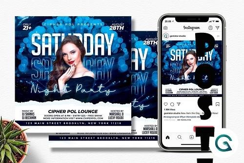 Saturday Night Party Flyer Template - 6333397