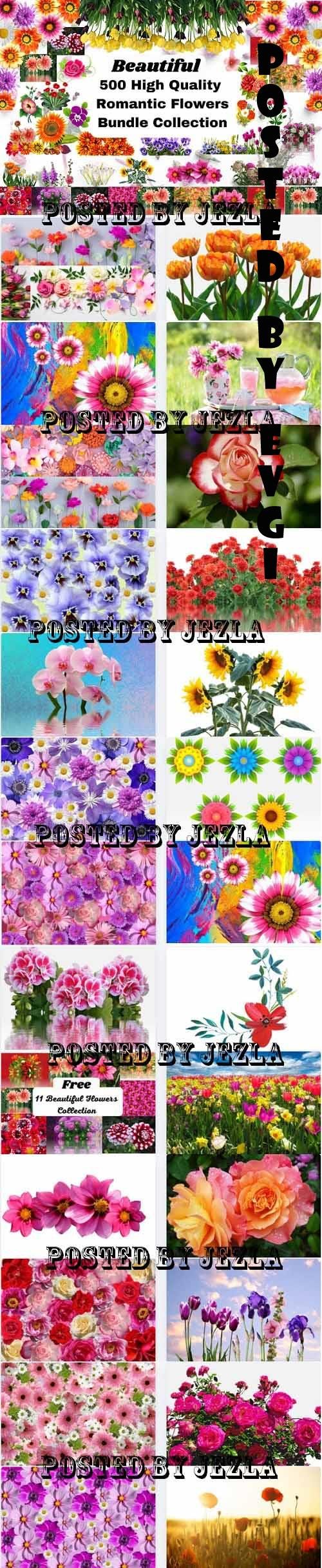 Romantic Flowers Bundle - 25 Premium Graphics