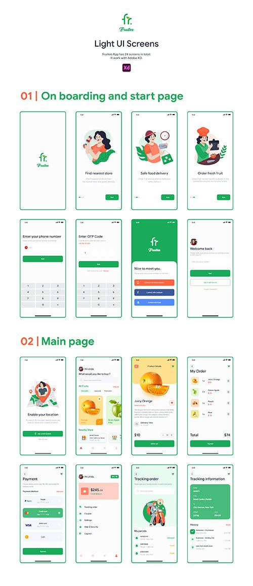 Fruitee - Fresh Fruit Shopping App UI Kit - UI8