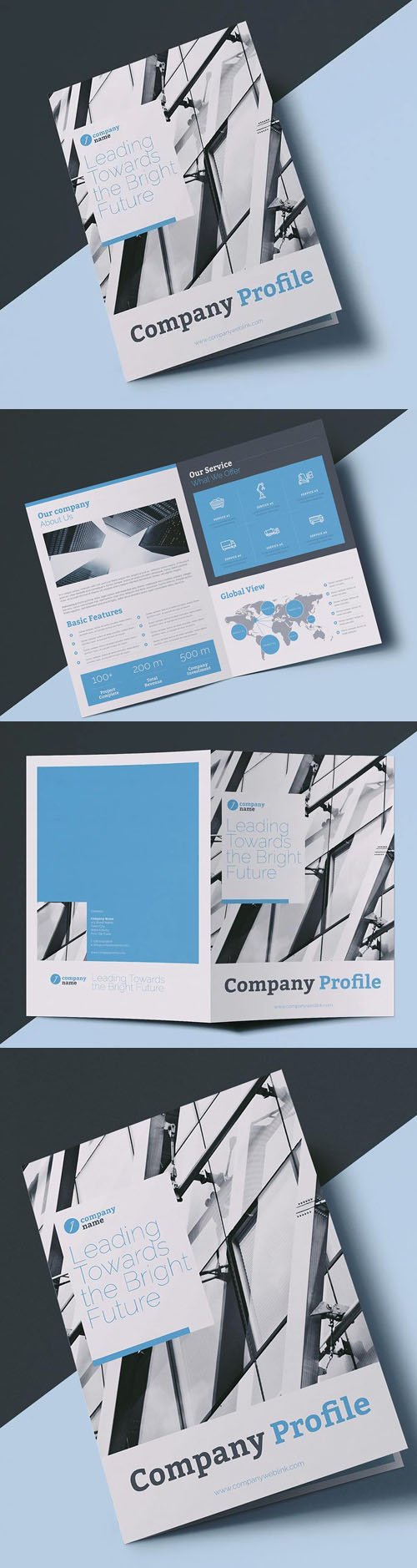 Company Profile InDesign INDD/IDML Brochure Template [4-Pages]