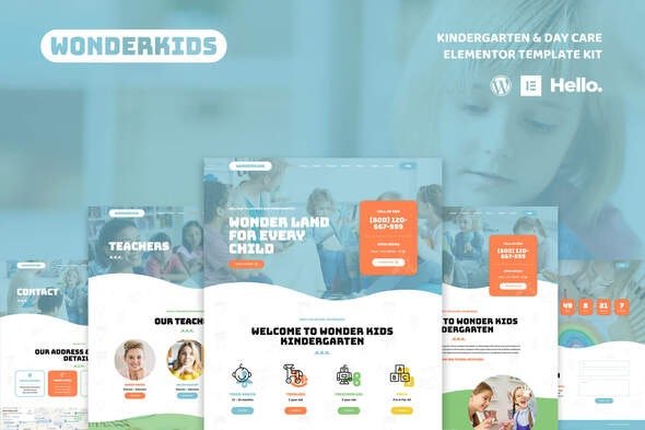 ThemeForest - Wonderkids v1.0.2 - Kindergarten & Children Day Care Elementor Template Kit - 33264217