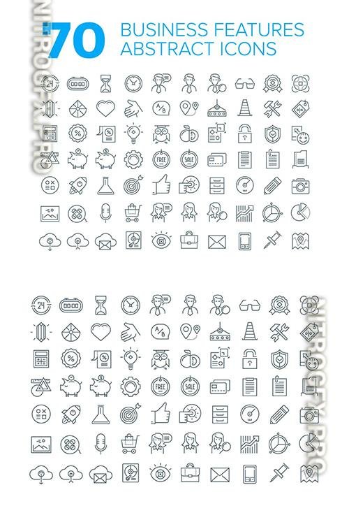 70 Business Features Abstract Icons