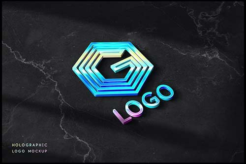 Holographic Logo Mockup