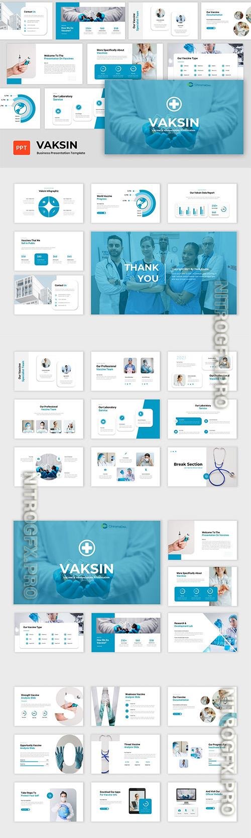 Vaksin - Vaccine & Immunization Powerpoint, Keynote and Google Slides Template