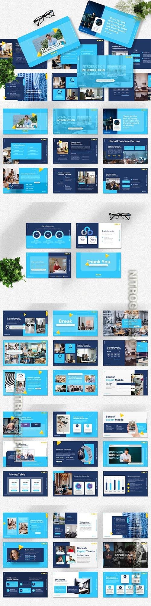 Becash - Creative Economic Powerpoint, Keynote and Google Slides Template