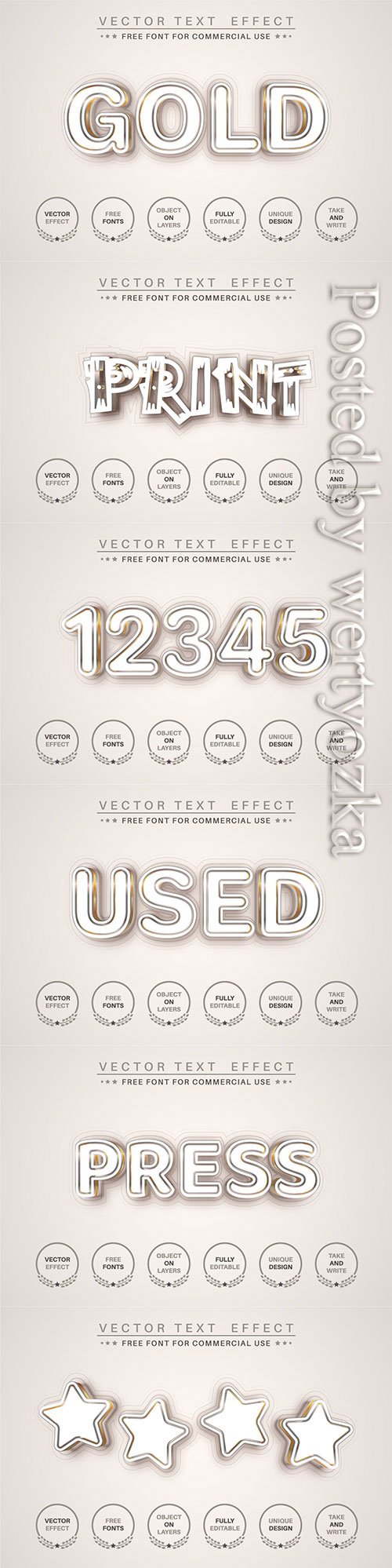 Gold line - editable text effect, font style