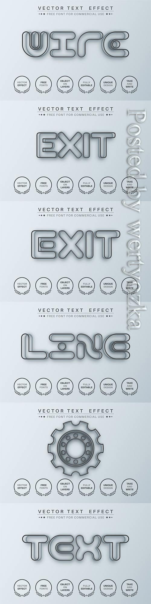 Black wire - editable text effect, font style