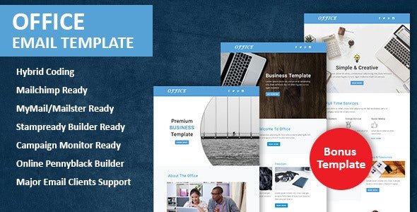 ThemeForest - Office v1.0 - Multipurpose Responsive Email Template with online Stampready & Mailchimp Builders Access (Update: 9 August 21) - 14458138