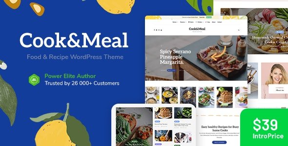 ThemeForest - Cook&Meal v1.0 - Food Blog & Recipe WordPress Theme (Update: 17 August 21) - 33176634