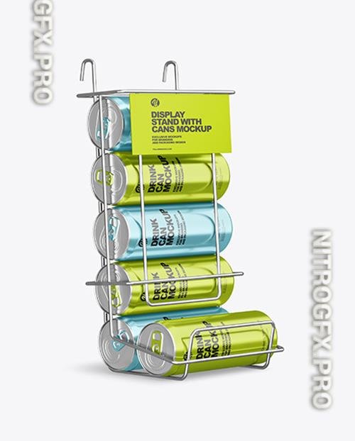 Display Stand w/ Metallic Cans Mockup 83212