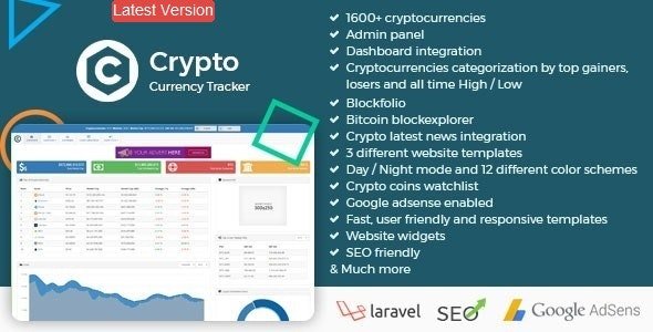 CodeCanyon - Crypto Currency Tracker v9.5 - Realtime Prices, Charts, News, ICO's and more - 21588008