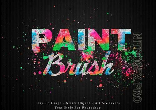 Paint brush colors text style effect Premium Psd