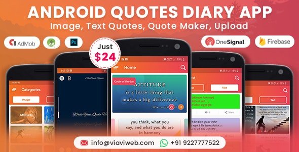 CodeCanyon - Android Quotes Diary (Image, Text Quotes, Quote Maker, Upload) v2.0 - 19248583