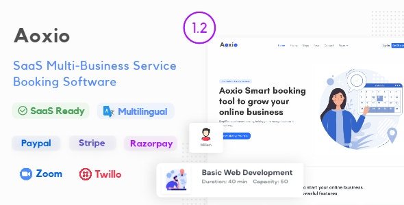 CodeCanyon - Aoxio v1.2 - SaaS Multi-Business Service Booking Software - 33026229 - NULLED