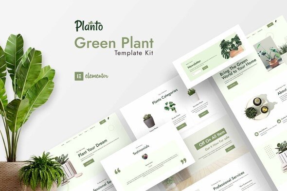 ThemeForest - Planto v1.0.0 - Green Elementor Template Kit - 33703645