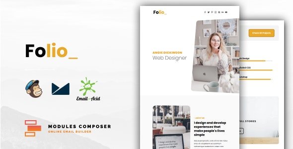 ThemeForest - Folio v1.0 - Personal Portfolio Responsive Email ideal for Creatives with Online Builder - 33636974