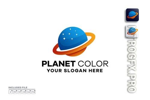 Planet gradient logo template design